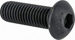 Made in USA - M10x1.50 Metric Coarse Hex Socket Drive, Button Screw - Alloy Steel, Black Oxide Finish, Fully Threaded, 30mm Length Under Head - USA Tool & Supply