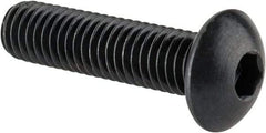 Made in USA - M5x0.80 Metric Coarse Hex Socket Drive, Button Screw - Alloy Steel, Black Oxide Finish, Fully Threaded, 20mm Length Under Head - USA Tool & Supply