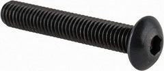 Made in USA - M5x0.80 Metric Coarse Hex Socket Drive, Button Screw - Alloy Steel, Black Oxide Finish, Fully Threaded, 30mm Length Under Head - USA Tool & Supply