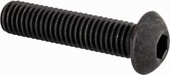 Made in USA - M8x1.25 Metric Coarse Hex Socket Drive, Button Screw - Alloy Steel, Black Oxide Finish, Fully Threaded, 35mm Length Under Head - USA Tool & Supply