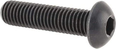 Made in USA - M10x1.50 Metric Coarse Hex Socket Drive, Button Screw - Alloy Steel, Black Oxide Finish, Fully Threaded, 40mm Length Under Head - USA Tool & Supply