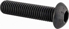 Made in USA - M12x1.75 Metric Coarse Hex Socket Drive, Button Screw - Alloy Steel, Black Oxide Finish, Fully Threaded, 50mm Length Under Head - USA Tool & Supply