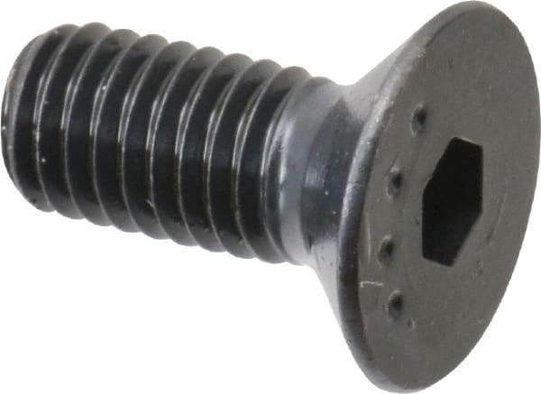Made in USA - M5x0.80 Metric Coarse Hex Socket Drive, 90° Flat Head Socket Cap Screw - Grade 10.9 Alloy Steel, Black Oxide Finish, Fully Threaded, 12mm Length Under Head - USA Tool & Supply