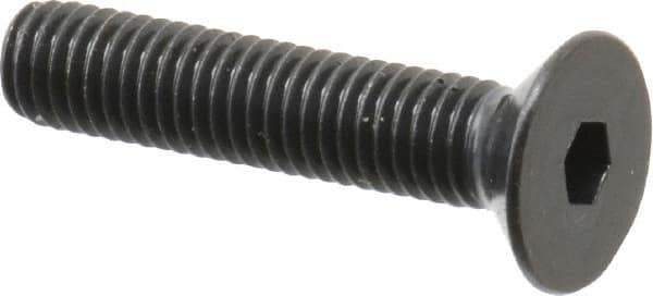 Made in USA - M5x0.80 Metric Coarse Hex Socket Drive, 90° Flat Head Socket Cap Screw - Grade 10.9 Alloy Steel, Black Oxide Finish, Fully Threaded, 25mm Length Under Head - USA Tool & Supply