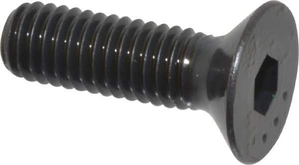 Made in USA - M6x1.00 Metric Coarse Hex Socket Drive, 90° Flat Head Socket Cap Screw - Grade 10.9 Alloy Steel, Black Oxide Finish, Fully Threaded, 20mm Length Under Head - USA Tool & Supply