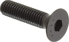 Made in USA - M6x1.00 Metric Coarse Hex Socket Drive, 90° Flat Head Socket Cap Screw - Grade 10.9 Alloy Steel, Black Oxide Finish, Fully Threaded, 25mm Length Under Head - USA Tool & Supply