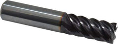 Guhring - 5/8", 1-1/4" LOC, 5/8" Shank Diam, 3-1/2" OAL, 6 Flute, Solid Carbide Square End Mill - Single End, FIREX Finish, Spiral Flute, 44/45/46° Helix, Centercutting, Right Hand Cut, Right Hand Flute, Series 3115 - USA Tool & Supply