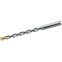 Walter-Titex - 9.5mm 130° Solid Carbide Jobber Drill - TiN Finish, Right Hand Cut, Spiral Flute, Straight Shank, 133mm OAL, Alpha 44 Point - USA Tool & Supply