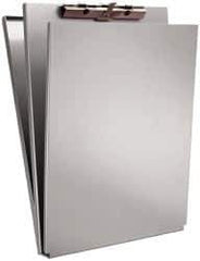 Saunders - 13 Inch Long x 9 Inch Wide x 1 Inch High, Clip Board - Silver - USA Tool & Supply