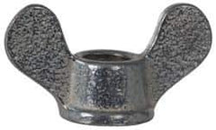 Made in USA - 1/2-13 UNC, Zinc Plated, Iron Standard Wing Nut - Grade 32510, 2" Wing Span, 1-1/4" Wing Span, 7/8" Base Diam - USA Tool & Supply