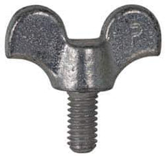 Value Collection - #10-24 Winged Shoulder Grade 32510 Iron Thumb Screw - 1-1/2" OAL, 1-1/16" Head Diam x 1/2" Head Height, Zinc-Plated Finish - USA Tool & Supply