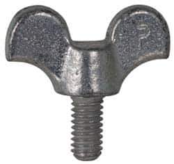 Value Collection - #10-24 Winged Shoulder Grade 32510 Iron Thumb Screw - 1-1/2" OAL, 1-1/16" Head Diam x 1/2" Head Height, Uncoated - USA Tool & Supply