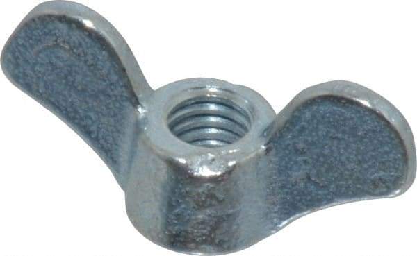 Value Collection - 5/16-18 UNC, Zinc Plated, Steel Standard Wing Nut - Grade 1015-1025, 1.44" Wing Span, 0.69" Wing Span, 1/2" Base Diam - USA Tool & Supply