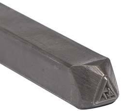 Made in USA - 3/16 Inch Character Size, 47 within a Triangle, Code Stamp - Steel - USA Tool & Supply