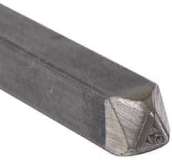 Made in USA - 3/16 Inch Character Size, 57 within a Triangle, Code Stamp - Steel - USA Tool & Supply