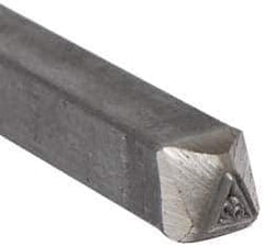 Made in USA - 3/16 Inch Character Size, 62 within a Triangle, Code Stamp - Steel - USA Tool & Supply