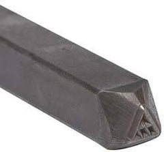 Made in USA - 3/16 Inch Character Size, 77 within a Triangle, Code Stamp - Steel - USA Tool & Supply