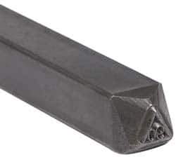 Made in USA - 1/4 Inch Character Size, 90 within a Triangle, Code Stamp - Steel - USA Tool & Supply