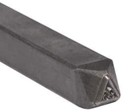 Made in USA - 3/16 Inch Character Size, 93 within a Triangle, Code Stamp - Steel - USA Tool & Supply