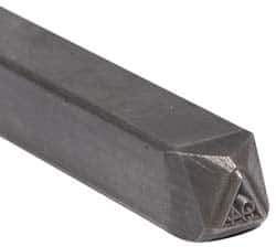 Made in USA - 3/16 Inch Character Size, 94 within a Triangle, Code Stamp - Steel - USA Tool & Supply