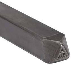 Made in USA - 3/16 Inch Character Size, 97 within a Triangle, Code Stamp - Steel - USA Tool & Supply