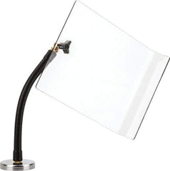 Flexbar - Plastic Flat with Curved Edge Base & Shield - 7-1/2" Wide x 10" Long x 1/8" Thick, 10" Arm Reach, Magnetic Base, For General Purpose Use - USA Tool & Supply