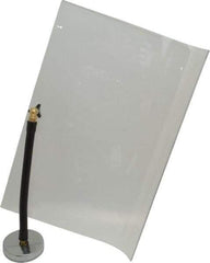 Flexbar - Plastic Flat with Curved Edge Base & Shield - 12" Wide x 16" Long x 1/8" Thick, 10" Arm Reach, Magnetic Base, For General Purpose Use - USA Tool & Supply