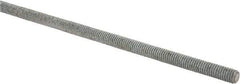 Made in USA - 3/8-16 UNC (Coarse), 2' Long, Low Carbon Steel Threaded Rod - Hot-Dipped Galvanized Finish, Right Hand Thread - USA Tool & Supply