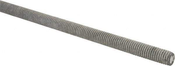 Made in USA - 1/2-13 UNC (Coarse), 2' Long, Low Carbon Steel Threaded Rod - Hot-Dipped Galvanized Finish, Right Hand Thread - USA Tool & Supply