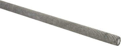 Made in USA - 1/2-13 UNC (Coarse), 2' Long, Low Carbon Steel Threaded Rod - Hot-Dipped Galvanized Finish, Right Hand Thread - USA Tool & Supply