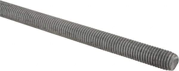 Made in USA - 5/8-11 UNC (Coarse), 2' Long, Low Carbon Steel Threaded Rod - Hot-Dipped Galvanized Finish, Right Hand Thread - USA Tool & Supply