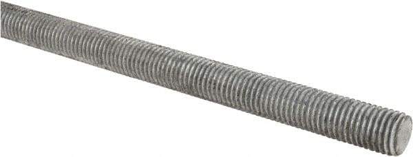 Made in USA - 3/4-10 UNC (Coarse), 2' Long, Low Carbon Steel Threaded Rod - Hot-Dipped Galvanized Finish, Right Hand Thread - USA Tool & Supply