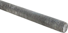 Made in USA - 7/8-9 UNC (Coarse), 2' Long, Low Carbon Steel Threaded Rod - Hot-Dipped Galvanized Finish, Right Hand Thread - USA Tool & Supply