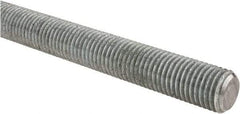 Made in USA - 1-8 UNC (Coarse), 2' Long, Low Carbon Steel Threaded Rod - Hot-Dipped Galvanized Finish, Right Hand Thread - USA Tool & Supply