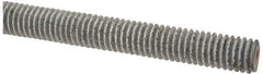 Made in USA - 3/8-16 UNC (Coarse), 6' Long, Low Carbon Steel Threaded Rod - Hot-Dipped Galvanized Finish, Right Hand Thread - USA Tool & Supply