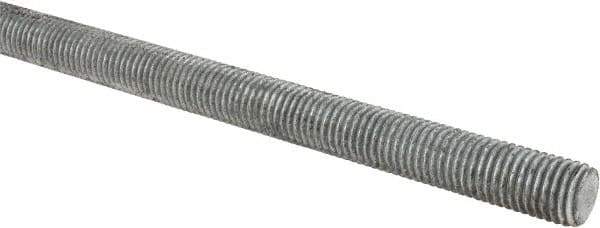 Made in USA - 3/4-10 UNC (Coarse), 6' Long, Low Carbon Steel Threaded Rod - Hot-Dipped Galvanized Finish, Right Hand Thread - USA Tool & Supply