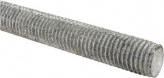 Made in USA - 7/8-9 UNC (Coarse), 6' Long, Low Carbon Steel Threaded Rod - Hot-Dipped Galvanized Finish, Right Hand Thread - USA Tool & Supply