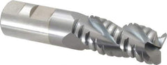 Cleveland - 1" Diam, Coarse Pitch, 2" LOC, 3 Flute Powdered Metal 0.12" Corner Radius Roughing End Mill - TiCN Finish, 4-1/2" OAL, 1" Shank Diam, Single End, Centercutting, 42° Helix - USA Tool & Supply