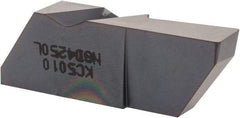 Kennametal - 4250NGD Grade KC5010, 6.35mm Cutting Width Carbide Grooving Insert - 12.7mm Max Depth of Cut, Left Hand, 0.57mm Corner Radius, TiAlN Finish - USA Tool & Supply