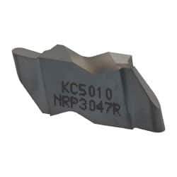 Kennametal - 3047NRP Grade KC5010, 2.39mm Cutting Width Carbide Grooving Insert - 3.81mm Max Depth of Cut, Right Hand, 1.19mm Corner Radius, TiAlN Finish - USA Tool & Supply
