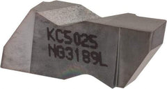 Kennametal - 3189NG Grade KC5025, 4.8mm Cutting Width Carbide Grooving Insert - 3.81mm Max Depth of Cut, Left Hand, 0.57mm Corner Radius, TiAlN Finish - USA Tool & Supply