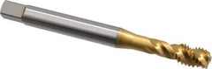 OSG - 3/8-16 UNC 3 Flute 2B Modified Bottoming Spiral Flute Tap - Vanadium High Speed Steel, TiN Finish, 100mm OAL, Right Hand Flute, Right Hand Thread - USA Tool & Supply