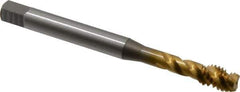 OSG - 5/16-18 UNC 3 Flute 2B Modified Bottoming Spiral Flute Tap - Vanadium High Speed Steel, TiN Finish, 90mm OAL, Right Hand Flute, Right Hand Thread - Exact Industrial Supply