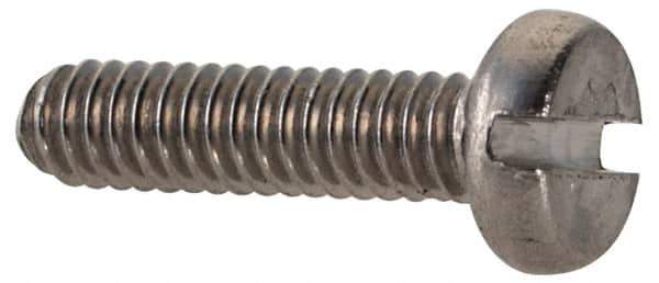 Value Collection - M2x0.40 Metric Coarse, 8mm Length Under Head Slotted Drive Machine Screw - Fillister Head, Grade 18-8 & A2 Stainless Steel, Uncoated, Without Washer - USA Tool & Supply