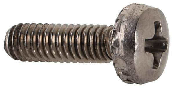 Value Collection - M2.5x0.45 Metric Coarse, 6mm Length Under Head Slotted Drive Machine Screw - Fillister Head, Grade 18-8 & A2 Stainless Steel, Uncoated, Without Washer - USA Tool & Supply