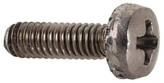 Value Collection - M2.5x0.45 Metric Coarse, 6mm Length Under Head Slotted Drive Machine Screw - Fillister Head, Grade 18-8 & A2 Stainless Steel, Uncoated, Without Washer - USA Tool & Supply