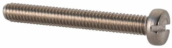 Value Collection - M2.5x0.45 Metric Coarse, 20mm Length Under Head Slotted Drive Machine Screw - Fillister Head, Grade 18-8 & A2 Stainless Steel, Uncoated, Without Washer - USA Tool & Supply