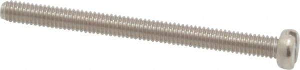 Value Collection - M2.5x0.45 Metric Coarse, 30mm Length Under Head Slotted Drive Machine Screw - Fillister Head, Grade 18-8 & A2 Stainless Steel, Uncoated, Without Washer - USA Tool & Supply