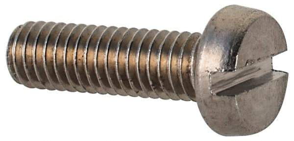Value Collection - M3x0.50 Metric Coarse, 10mm Length Under Head Slotted Drive Machine Screw - Fillister Head, Grade 18-8 & A2 Stainless Steel, Uncoated, Without Washer - USA Tool & Supply