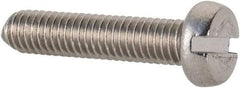 Value Collection - M3x0.50 Metric Coarse, 14mm Length Under Head Slotted Drive Machine Screw - Fillister Head, Grade 18-8 & A2 Stainless Steel, Uncoated, Without Washer - USA Tool & Supply